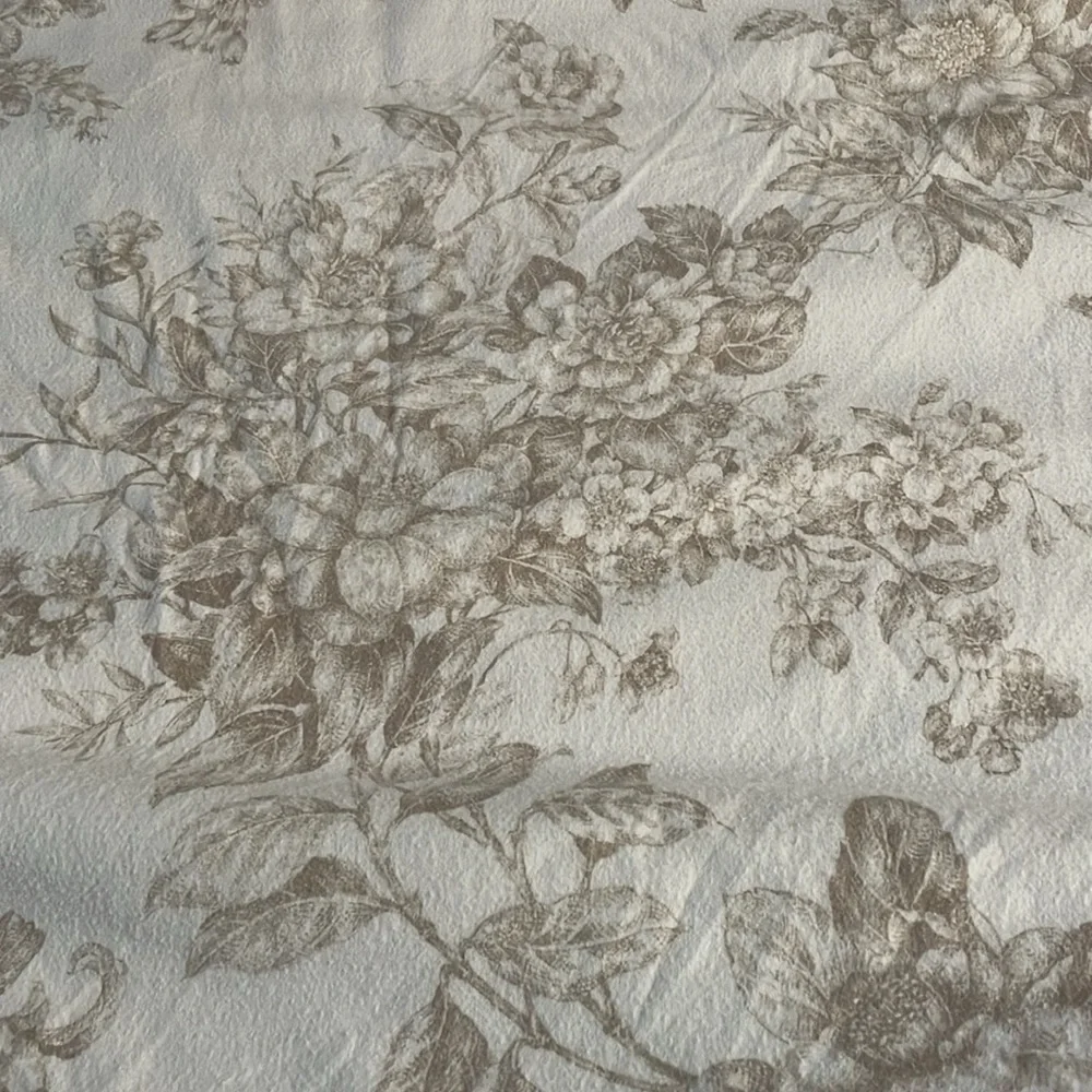 Garnet Hill Signature Toile Floral Flannel Duvet Cover Linen Toile King Size